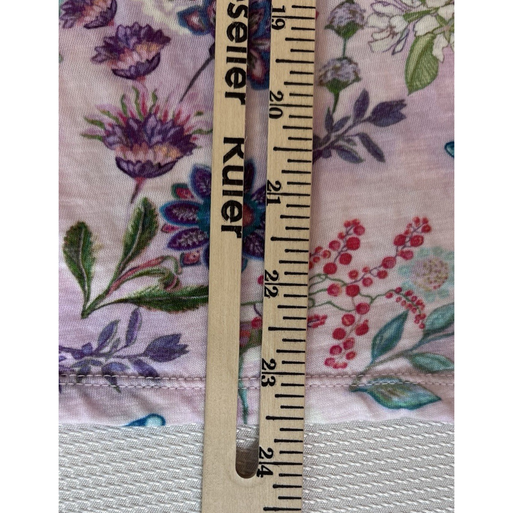SUNDANCE (XL) Floral Dragonfly V-Neck Tee Shirt-Cottagecore-Boho-Garden-Lavender - Picture 9 of 9
